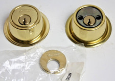 Schlage Double Cylinder Deadbolt Square Strike Polished Brass B562P605 9j8