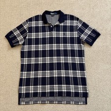 Polo by Ralph Lauren Men  s L Plaid Polo Shirt Blue Check Short Sleeve Vintage
