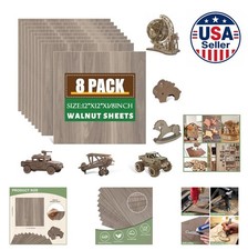 8 Pack Walnut Plywood Sheets 12x12x1/8 Inch 3mm for Laser Cutting Engraving