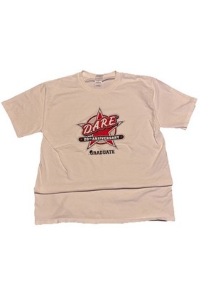 Gildan Ultra Cotton Men's White D.A.R.E. 20th Anniversary T-Shirt Size L