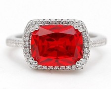 3CT Fire Garnet  White Topaz 925 Solid Sterling Silver Ring Jewelry Sz 9 IB2-5