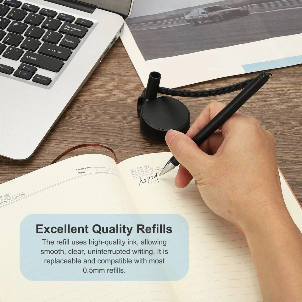 3Pcs Secure Pen with Adhesive Chain and Round Security Pen Holder, Purple - Image 4 of 4