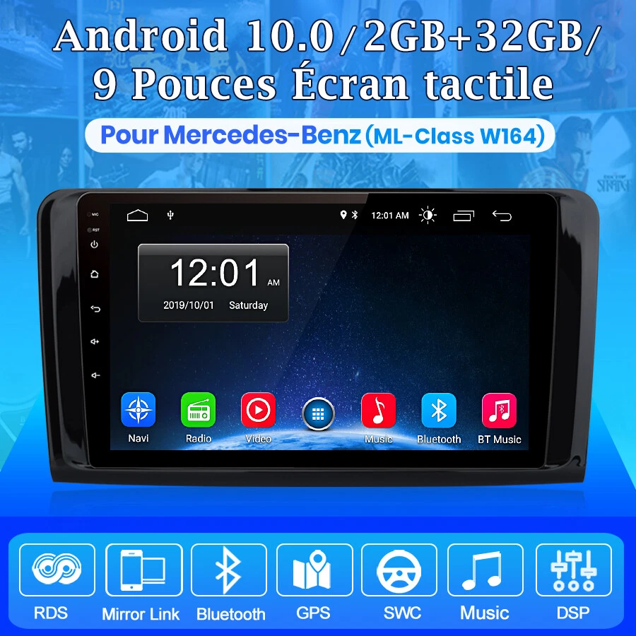 9"Android10 Autoradio GPS Navigator RDS Pour Mercedes Benz W164 GL320 ML350 X164 - Photo 2/4