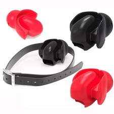 Bondage Silicone Rubber Big Ball Mouth Gag Adjustable PU Head Harness BDSM USA