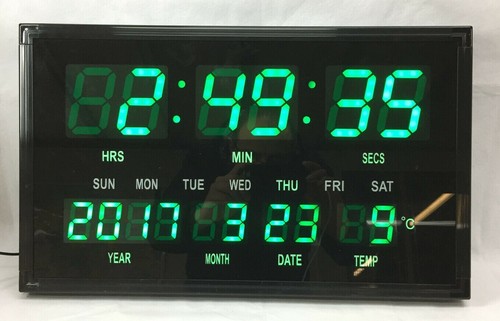 Very Large Big 50x30cm Digital LED Wall Clock Office School Hall Exams - Picture 12 of 15