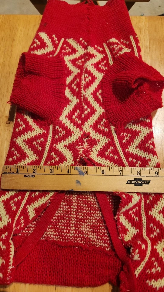 Suéter Top Paw Adirondack Chevron Perro Talla Grande Rojo Amarillo 💗 Foto 3 de 4