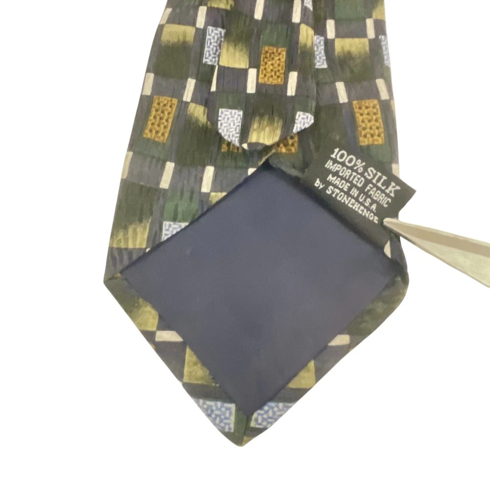 Corbata de microscopio de cerveza 100 % seda para hombre verde y dorado colección de cócteles Foto 4 de 4