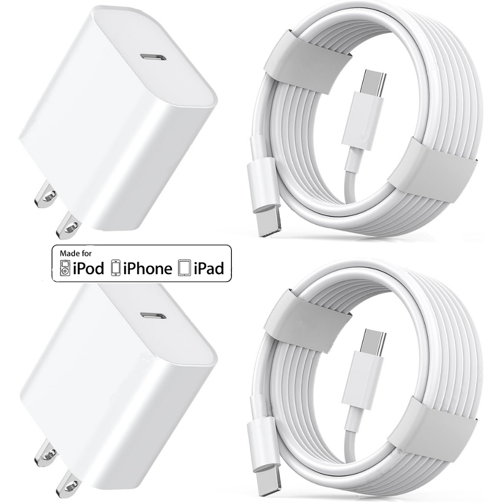 For iPhone 14 13 12 11 Pro XR PD Fast Charger Cord 20W USB-C Power Adapter Block