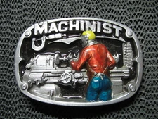 MACHINIST HEAVY BELT BUCKLE! VINTAGE! RARE! 1986! THE GREAT AMERICAN BUCKLE CO!