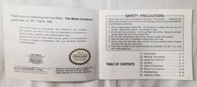 Mafat Conspiracy Golgo 13 NES AUTHENTIC Instruction Manual original Nintendo