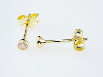 Perlen Ohrstecker Metall 333 Gold Ohrstecker 1 Paar 5 Mm Grösse Kelchstecker Mit Zirkonia Steinen Ohrringe Silber 925 Stecker