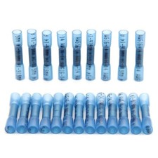 AWG 16-14 Gauge Blue Heat Shrink Butt Wire Connectors Crimp Terminals 50Pcs US