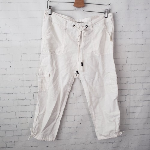Aeropostale Y2K Cropped Linen Pants Size 9 / 10 White Low Rise NEW Deadstock - 第 1/9 張圖片
