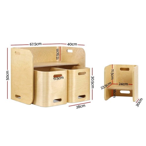 Keezi 3 PC Nordic Kids Table Chair Set Beige Desk Activity Compact Children New - Picture 3 of 8