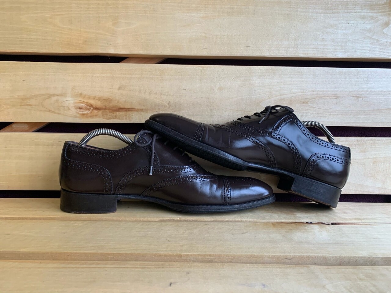 Scarpe Yves Saint Laurent uomo pelle marrone brogue tg. UK 7.5 US 8.5 EU 41.5