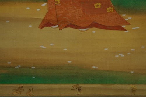Vögel auf einer Wiese Japanisches Rollbild Kakemono Hanging Scroll Gemälde 6219 - Bild 8 von 12