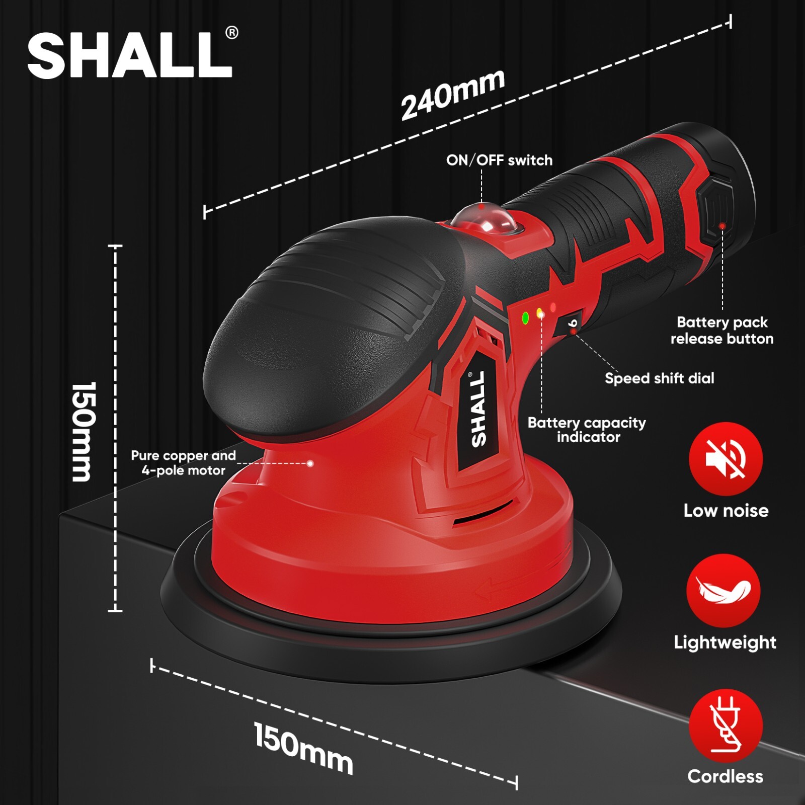 SHALL Car Buffer Polisher 6In Portable Polishing Waxer Machine Kit,25005000 RPM eBay