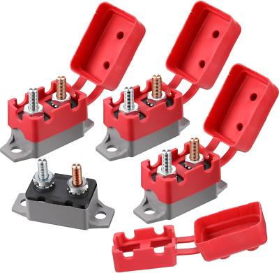 4 Pieces DC 12V - 24V Automatic Reset Circuit Breaker Circuit Breaker with Cover