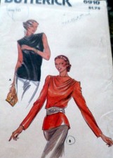 LOVELY VTG 1970s BLOUSE BUTTERICK Sewing Pattern 10/32.5