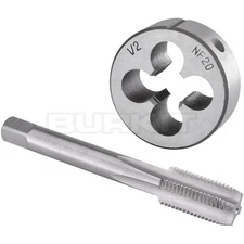 1/2"-20 UNF Tap and Die Set Right Hand, 1/2 x 20 UNF Thread Tap and Round Die