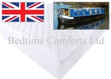 Narrow Boat / Barge Quilted Fitted Mattress Protector (Full Elastic Skirt) ..