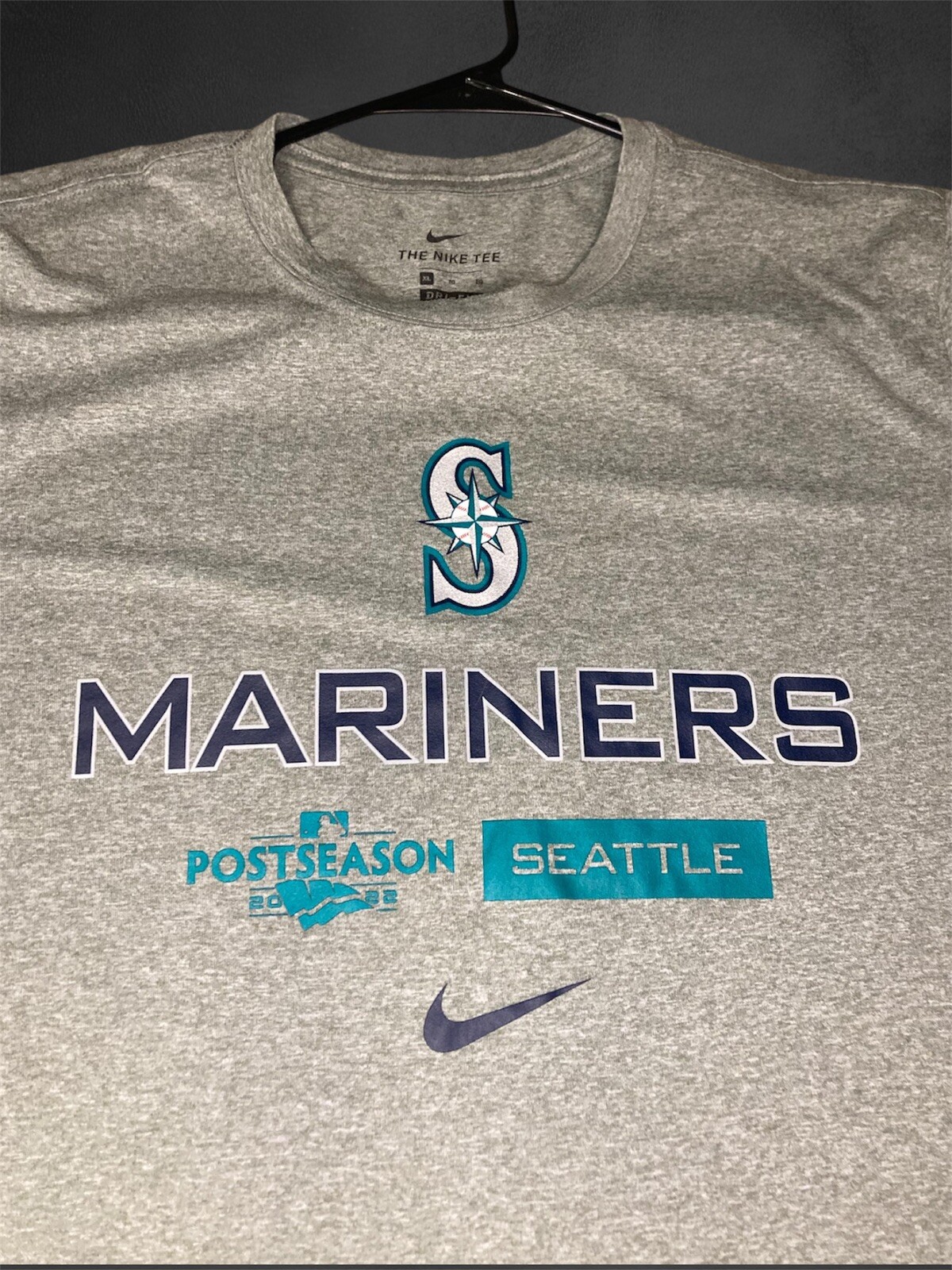 Seattle Mariners Nike Postseason Dri-Fit Gray T-Shirt XL - MLB Baseball Fan Gear