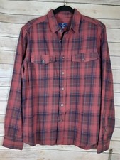 George Men's NEW Multi Color Plaid Textured Woven Button Front Shirt, Medium.