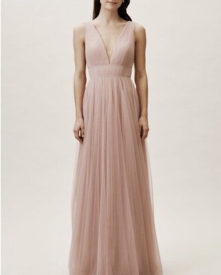 Jenny Yoo BHLDN Sarita Blush Tulle Bridesmaids Dress Size NWT