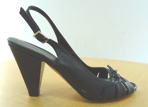 New Women's Van Eli Slingback Open Toe Pumps w/Bow on The Toe - 7.5 N- Black