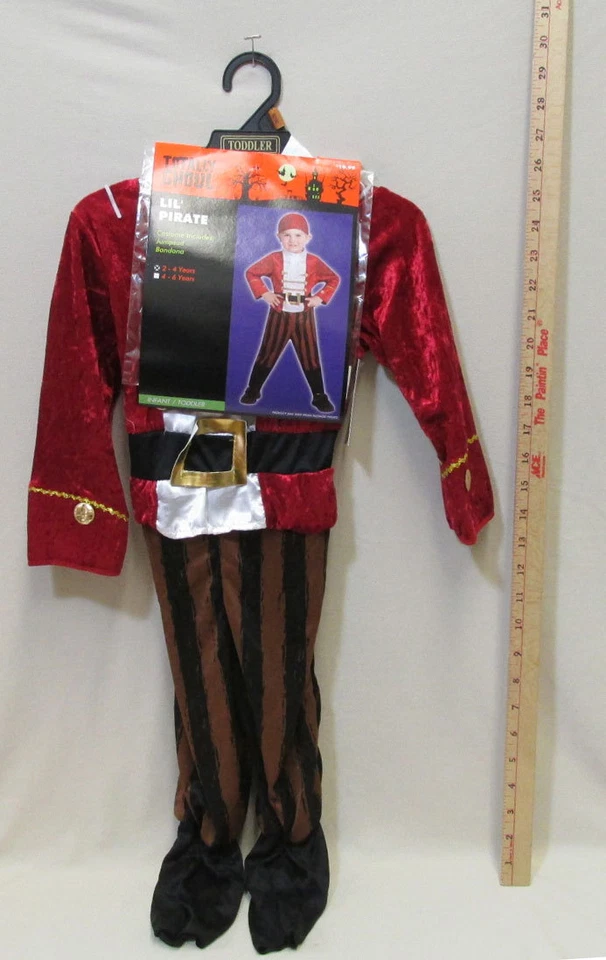 Mono Pirata Lil Niños Disfraz de Halloween Talla Pequeña 4-6 Conjunto Totalmente Ghoul  Foto 2 de 3