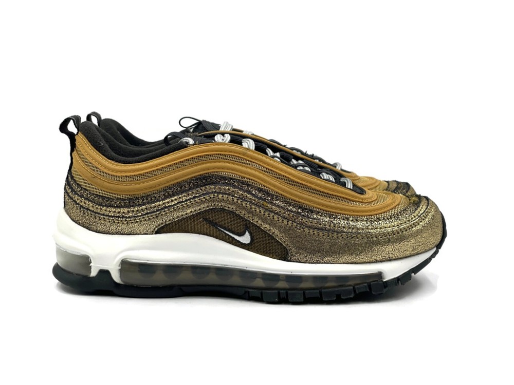 Nike Air Max 97 Gold White Womens Running Sneakers Size 7 New Golden Girls