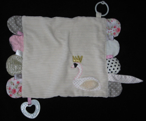 Demdaco Swan Security Blanket Baby Lovey Teether Crown