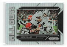 DEREK CARR #ao-7 2022 PANINI PRIZM RAIDERS ALL OUT SILVER READ