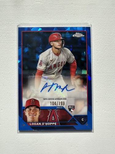 2023 Topps Chrome Update Sapphire Logan O'Hoppe Rookie Auto /199 Angels