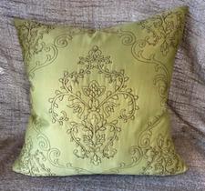 Light green with yellowish tinge toss pillow.