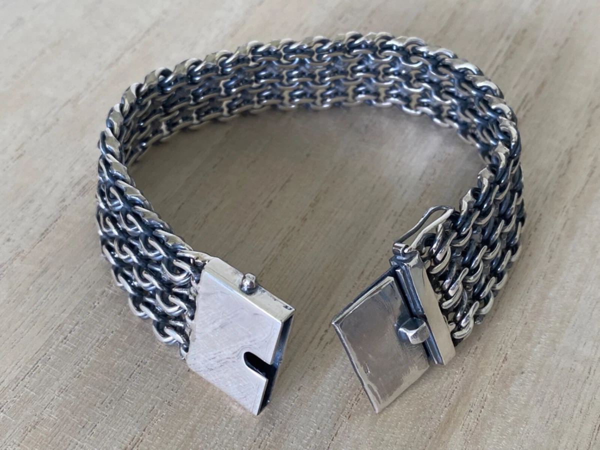 Heavy silver deals bracelet ebay