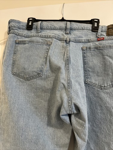 Wrangler Big & Tall Relaxed Fit 100% Cotton Light Blue Wash Jeans Men's Sz 44x30 - Picture 12 of 15