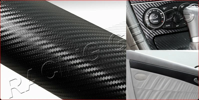 Para Acura Honda 72" x 50" Flexible Fibra de Carbono Vinilo Envoltura Rollo Hoja Calcomanía Foto 2 de 4