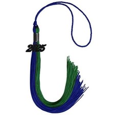 Endea Graduation Royal Blue/Green Graduation Tassel With Black Date Drop
