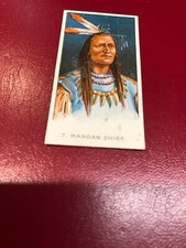 BAT TYPES OF NORTH AMERICAN INDIANS CIGARETTE CARD NO 7 MANDAN CHIEF