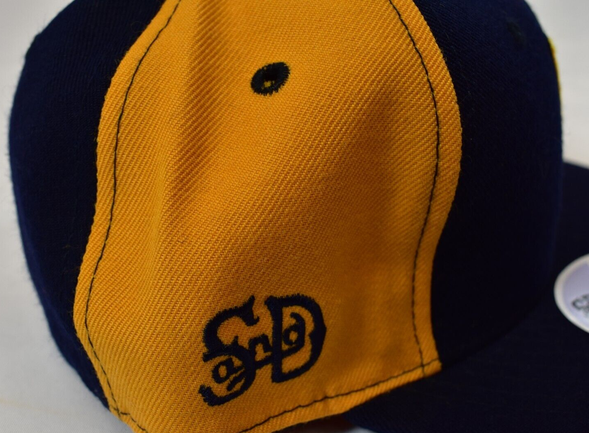 Stall & Dean Mens Rucker Basketball Navy Blue & Yellow Fitted Hat