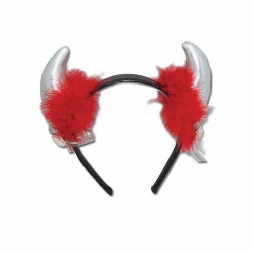 Teufelshorn Haarreif Teufel Silber Headband - Bild 1 von 1