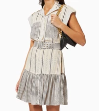 Zimmermann Ticking Stripe Mini Dress size 2 U.S. Size 8 (M) NWT Cream/Black NWT