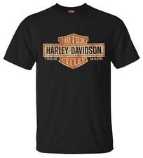 Harley-Davidson Men's Distressed Elongated Bar  Shield Black T-Shirt 30296553