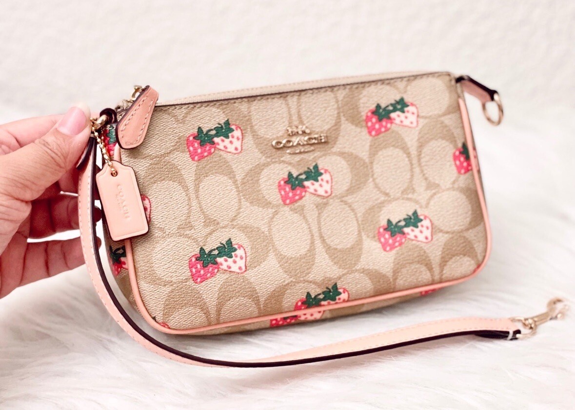 NWT Coach Nolita 19 In Signature With Strawberry Print CB603 image 8