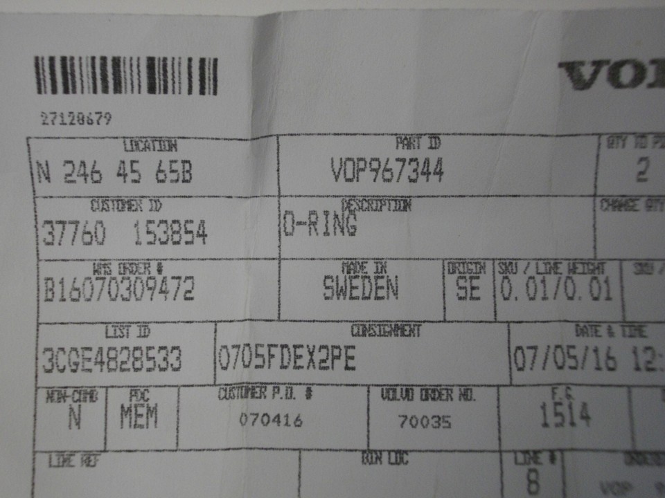 Volvo Penta BRP OMC sterndrive 967344 O-ring OEM factory part | eBay