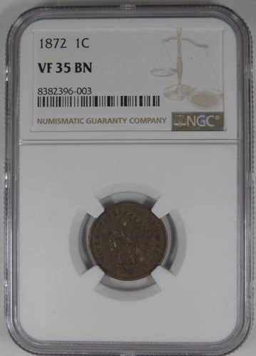 1872 1C NGC VF 35 BN Indian Head Cent [003]