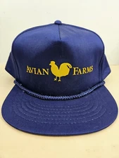 Vintage Avian Farms Poultry Fat Rope Trucker Hat Snapback Dad Cap