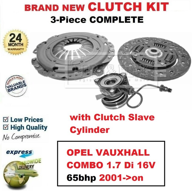 FOR OPEL VAUXHALL COMBO 1.7 Di 16V 65bhp 2001>on NEW 3PC CLUTCH KIT