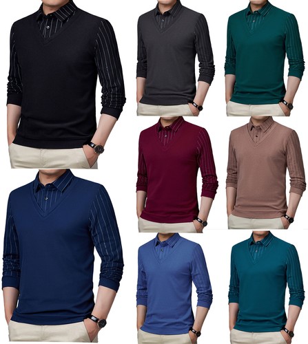 Mock Shirt Jumper Sweatshirt Casual 